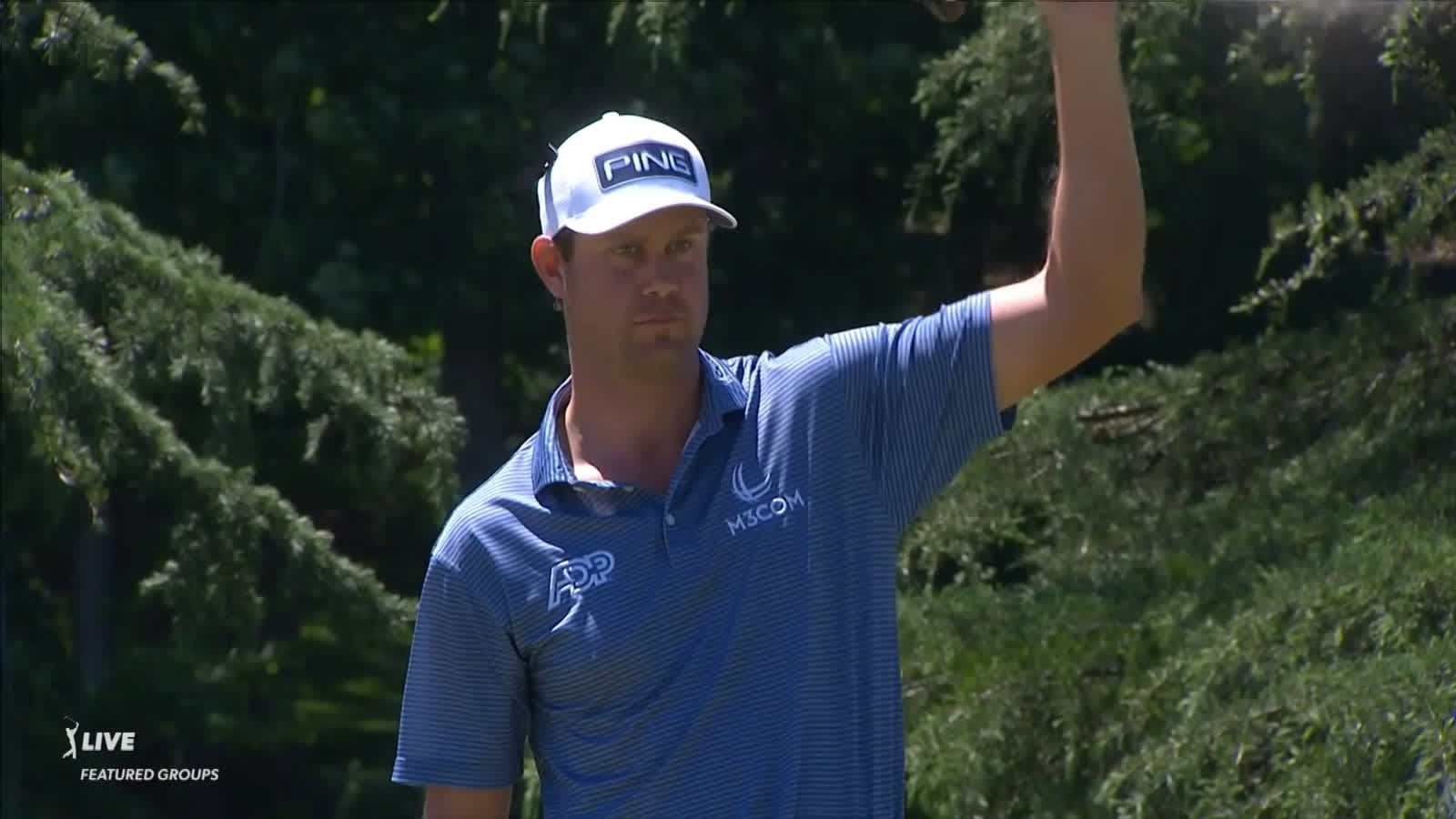 Harris English drains a 75-foot downhill breaking birdie putt at Wells Fargo