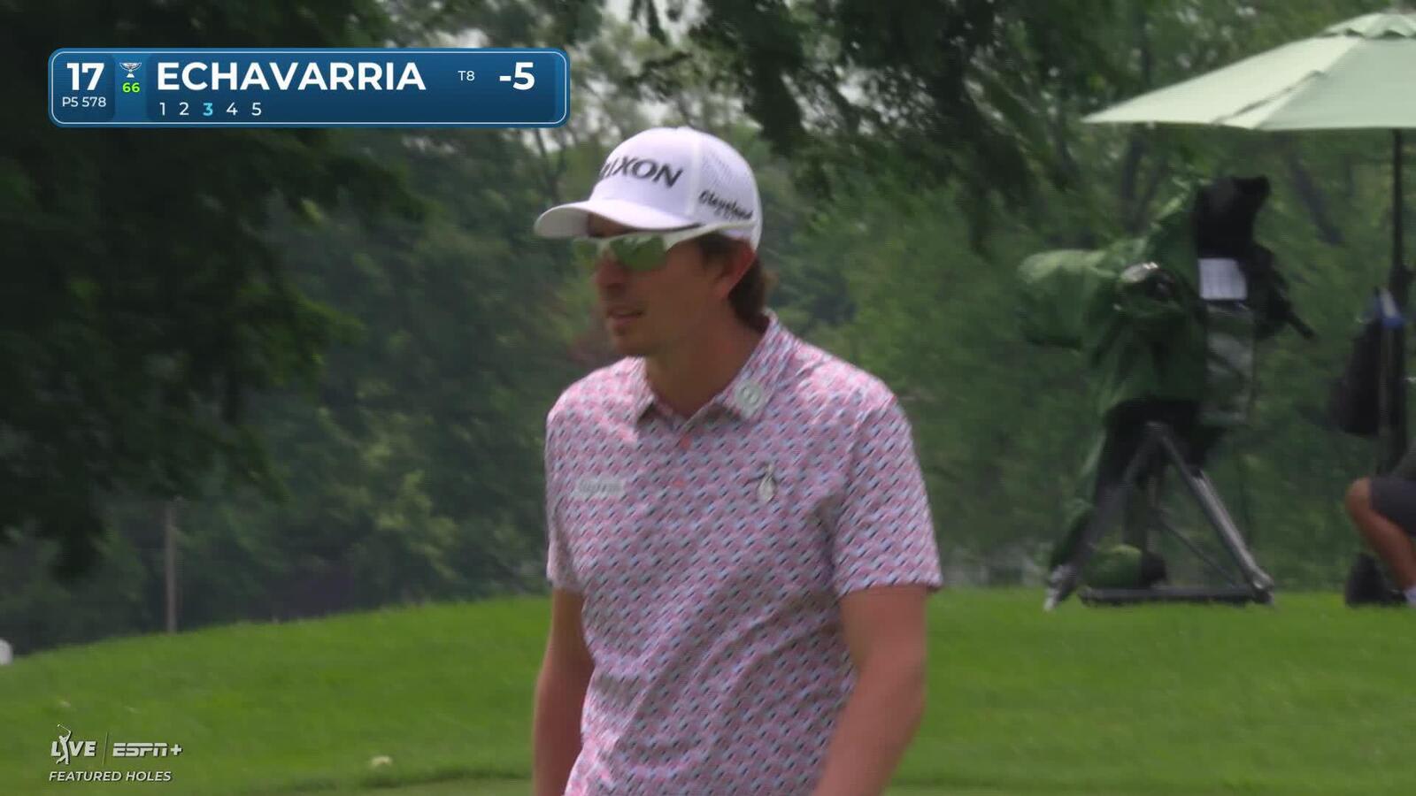 Nico Echavarria makes birdie on No. 17 at Rocket Classic