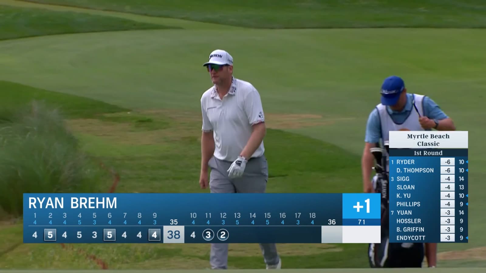 Ryan Brehm holes out for birdie at Myrtle Beach