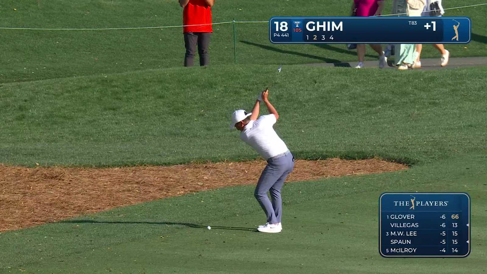 Doug Ghim makes birdie on No. 18 at THE PLAYERS