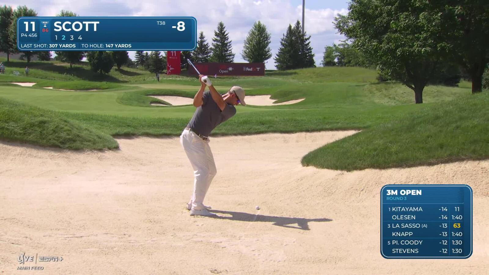 Adam Scott makes birdie on No. 11 at 3M Open