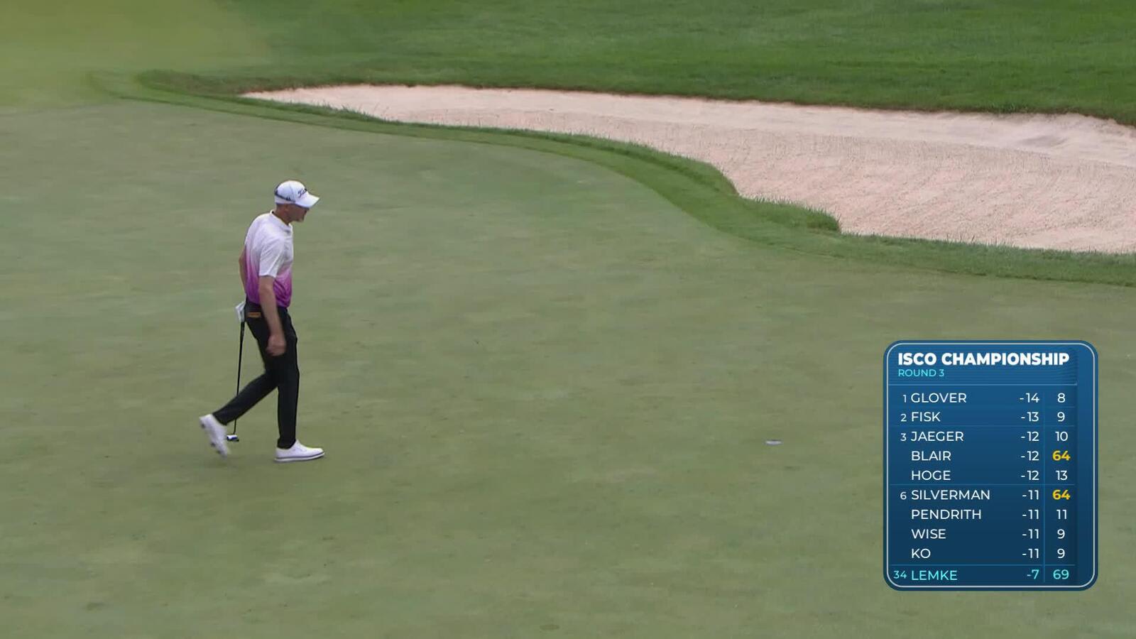 Niklas Lemke drains 13-foot birdie putt on No. 18 at ISCO Championship