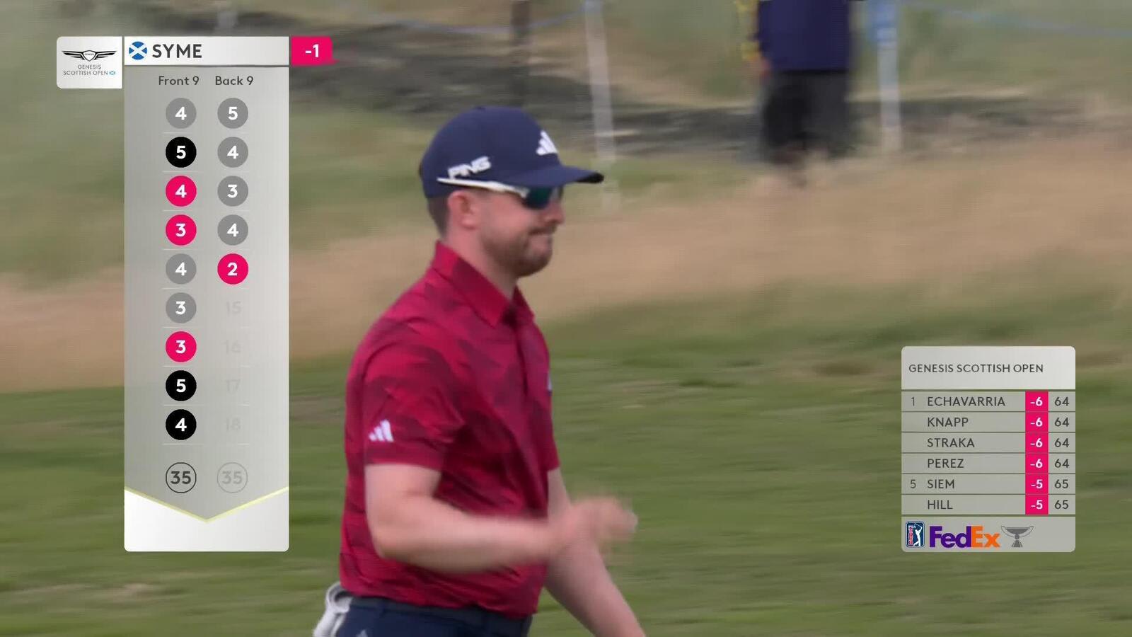 Connor Syme makes birdie on No. 14 at Genesis Scottish Open