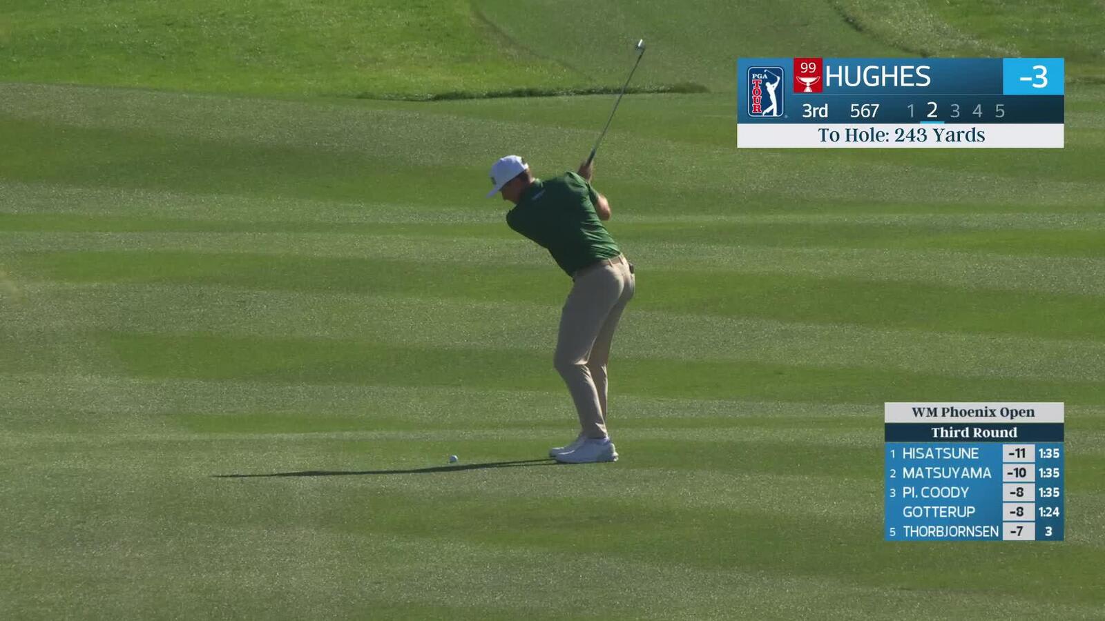 Mackenzie Hughes hits 242-yard approach to 6 feet, sets up eagle on No. 3 at WM Phoenix Open