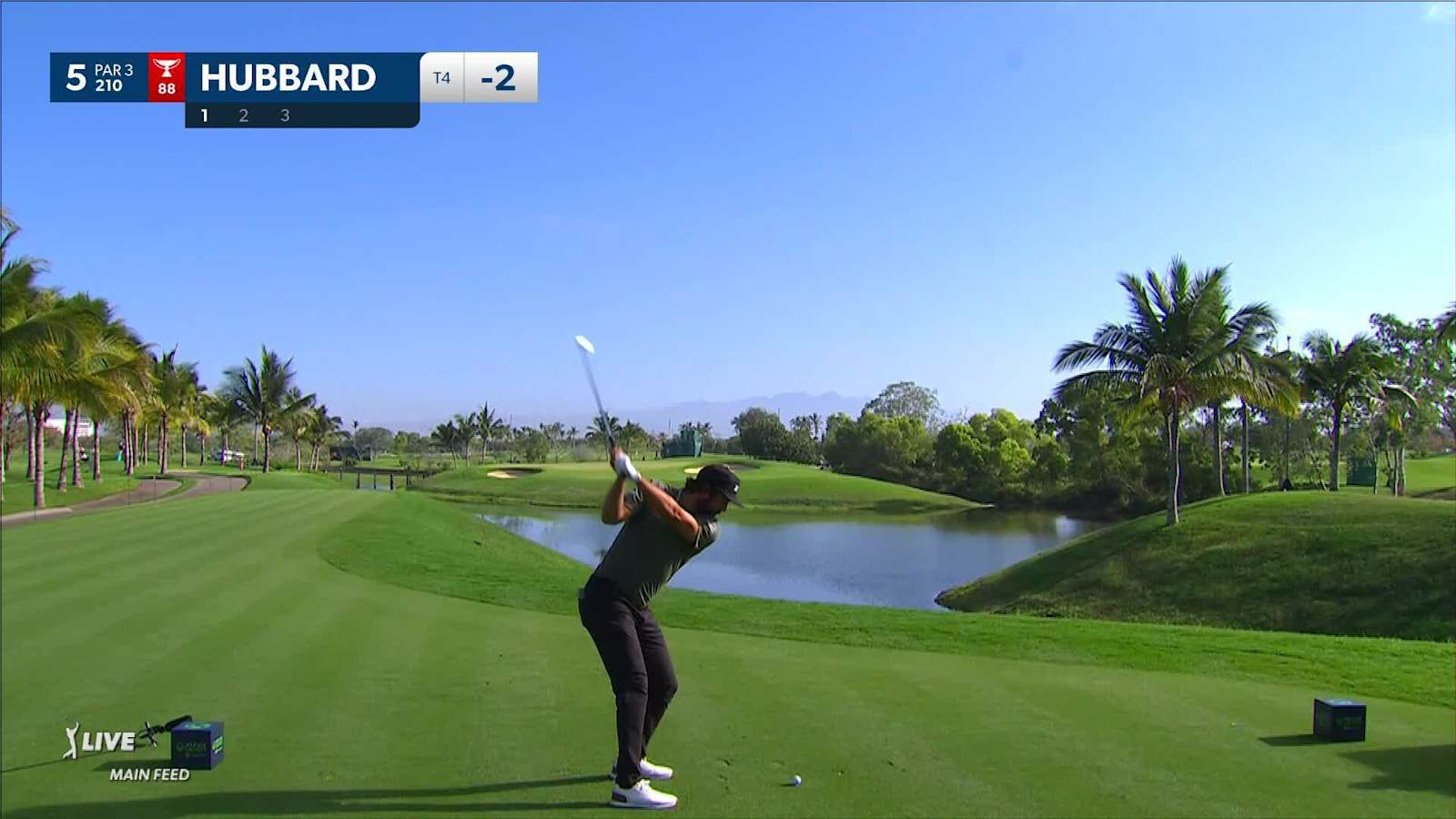 Mark Hubbard goes right at the flag to set up birdie at Mexico Open