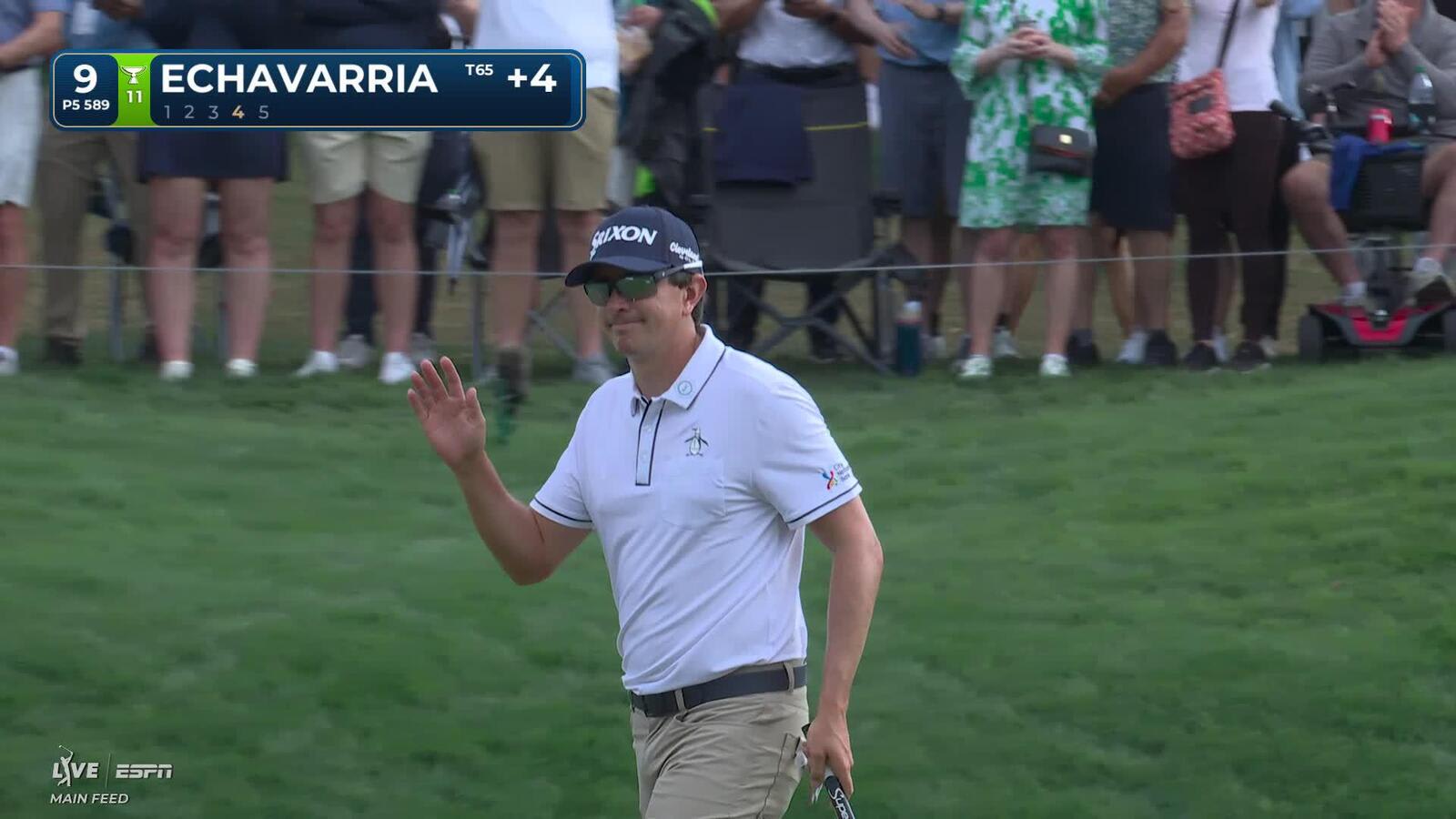 Nico Echavarria holes out 33-foot birdie putt on No. 9 at THE PLAYERS