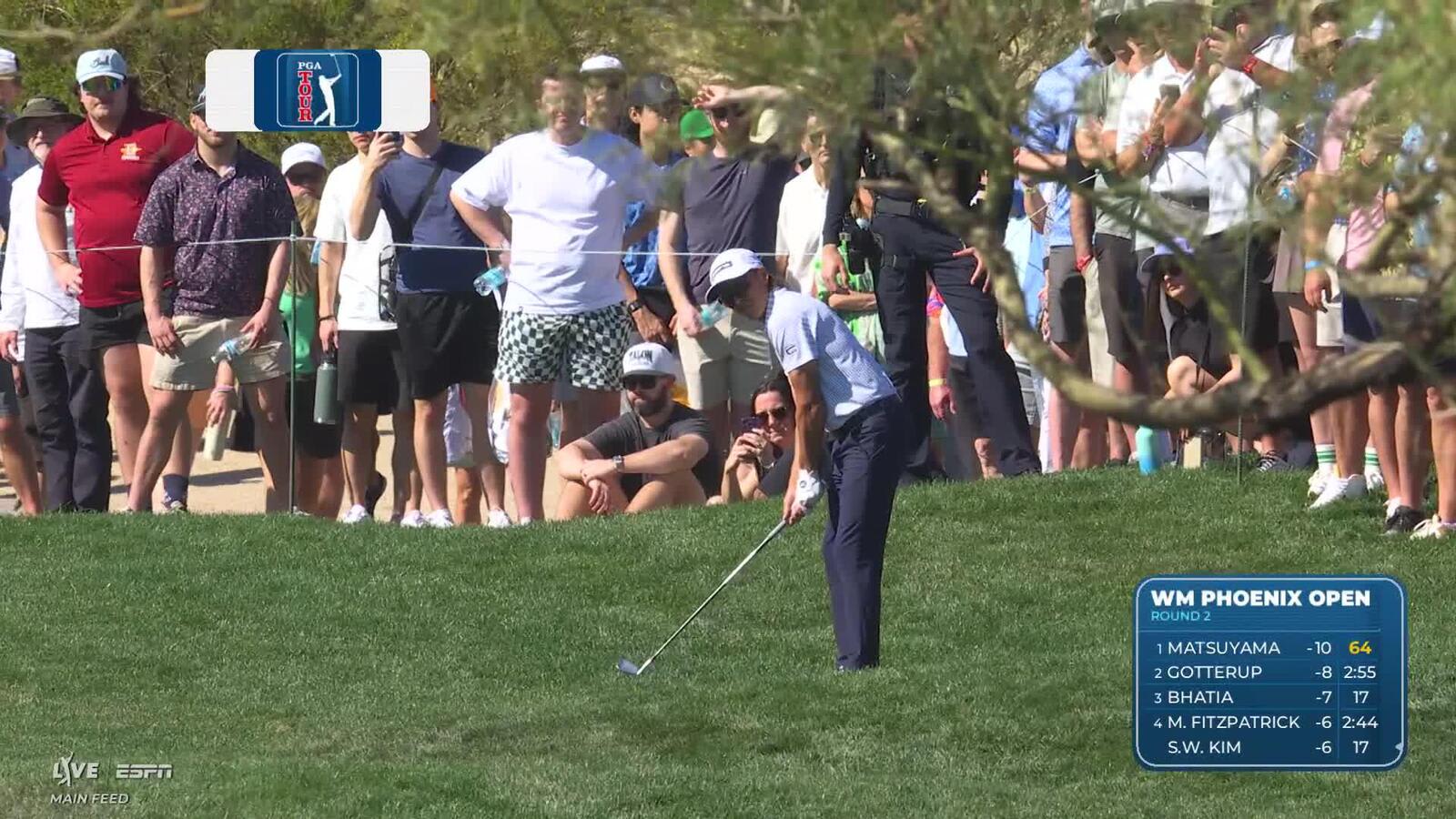 Rickie Fowler hits 164-yard approach to 13 feet, sets up birdie on No. 9 at WM Phoenix Open