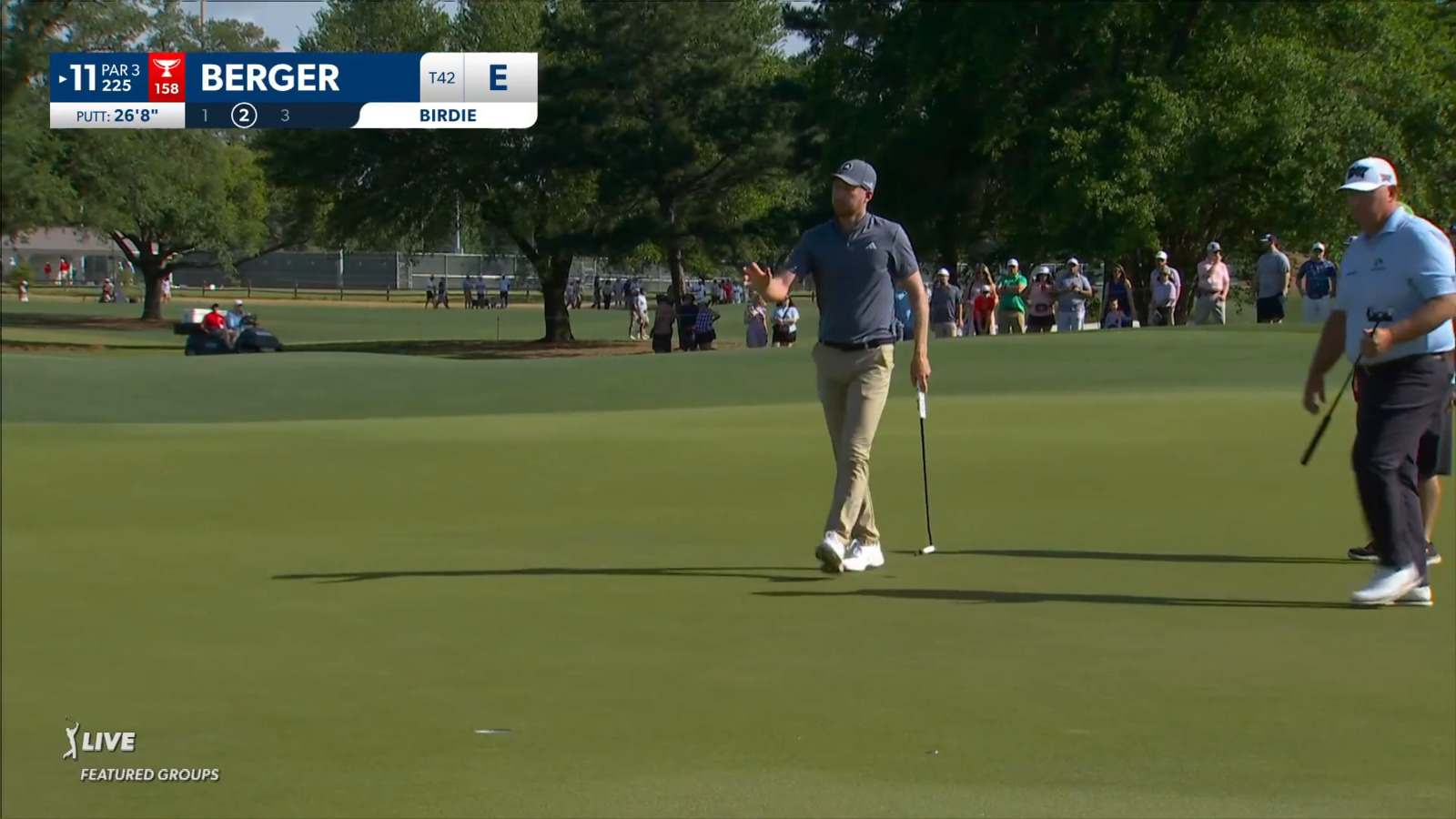 Daniel Berger sinks a 26-foot birdie putt at Houston Open