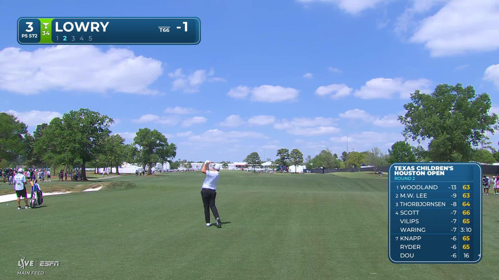 Shane Lowry hits 268-yard approach to 38 feet, sets up birdie on No. 3 at Texas Children's