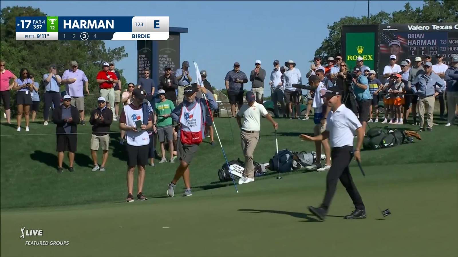 Brian Harman's 75-yard approach sets up birdie at Valero