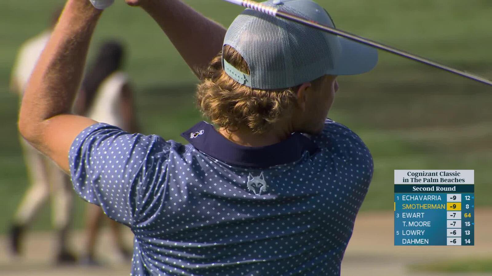 Austin Smotherman taps in from 2 feet for birdie on No. 18 at Cognizant Classic