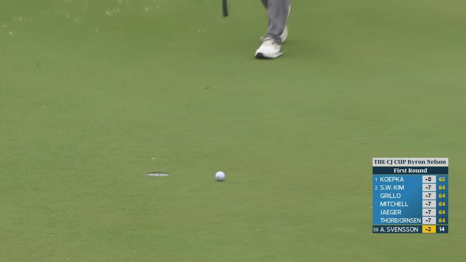 Adam Svensson makes birdie on No. 15 at THE CJ CUP