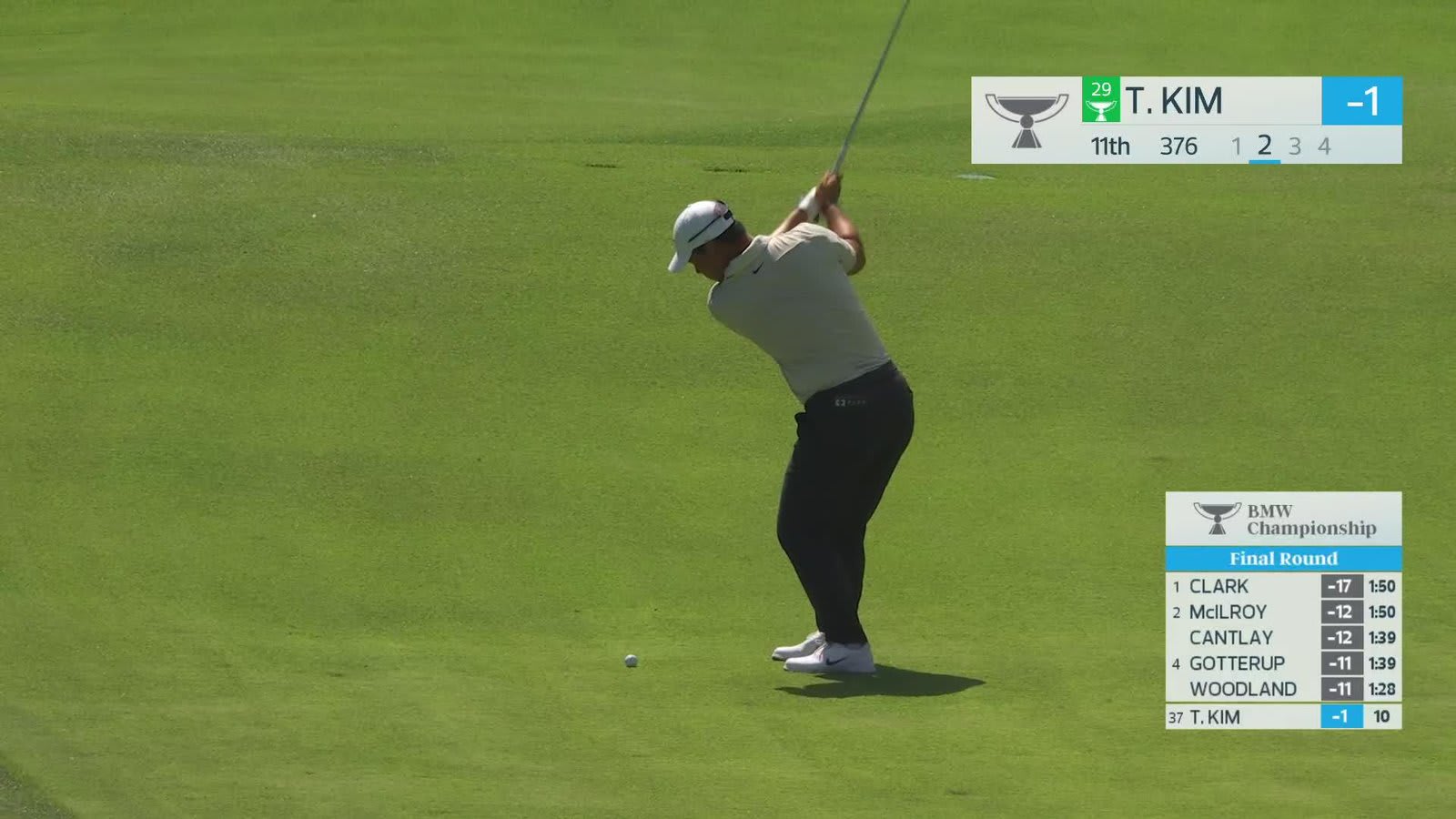 Tom Kim's 117-yard approach sets up birdie on No. 11 at BMW Championship