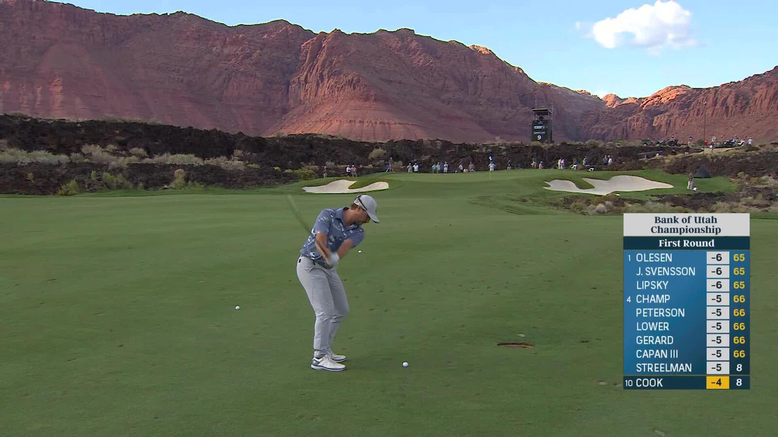 Austin Cook hits 108-yard approach to 15 feet, sets up birdie on No. 9 at Bank of Utah