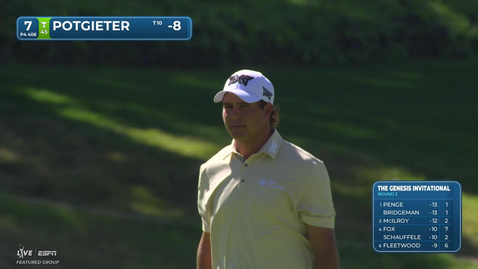 Aldrich Potgieter hits 148-yard approach to 9 feet, makes birdie on No. 7 at The Genesis