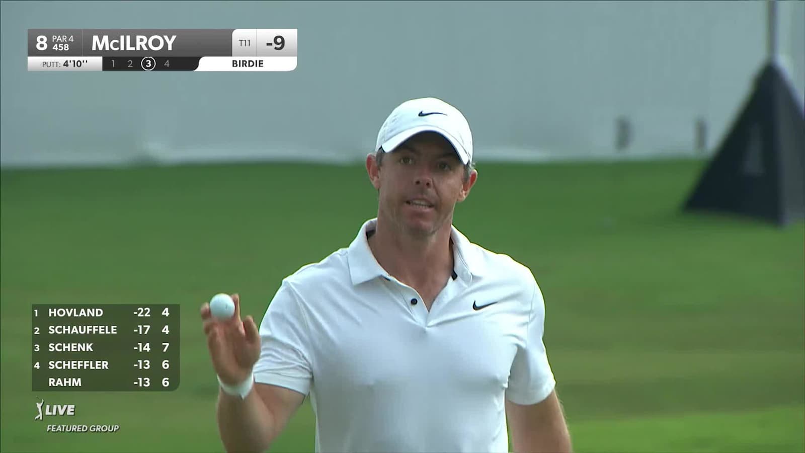 Rory McIlroy's 140-yard approach settles in close at TOUR Championship