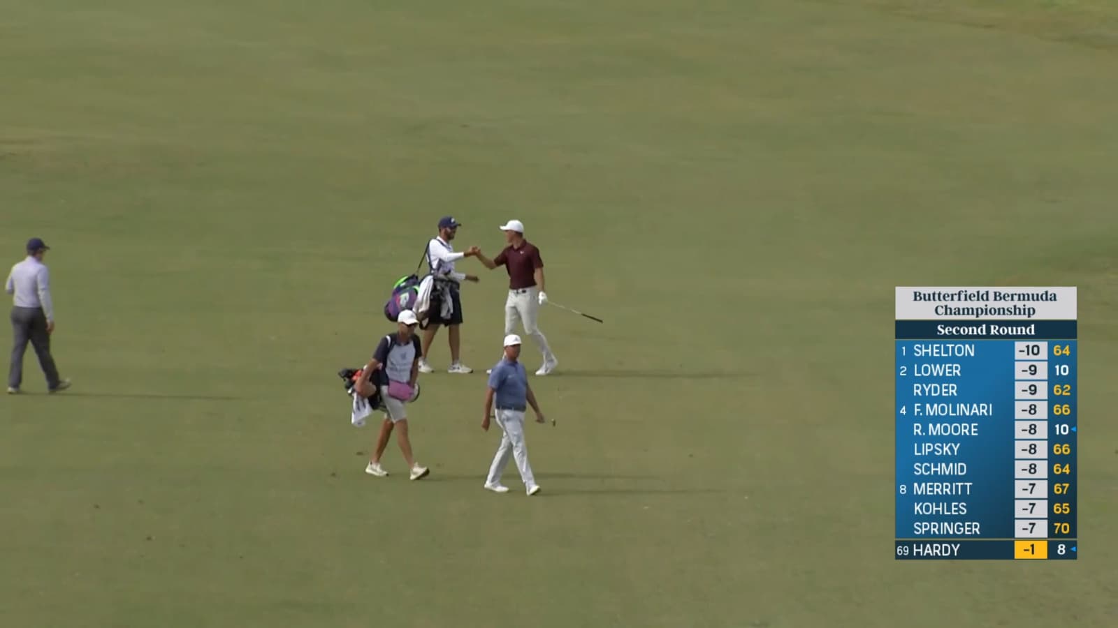 Nick Hardy dunks it for an albatross at Butterfield Bermuda