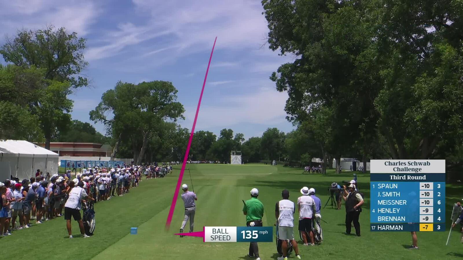 Brian Harman hits tee shot to 6 feet, sets up birdie on No. 4 at Charles Schwab