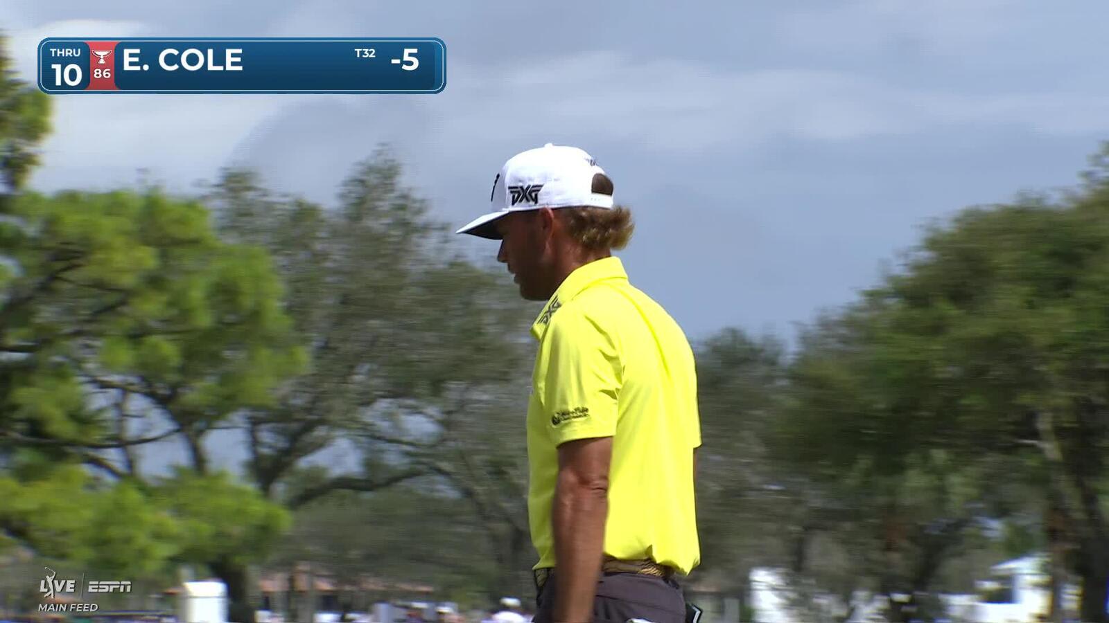 Eric Cole taps in from 6 inches for birdie on No. 10 at Cognizant Classic