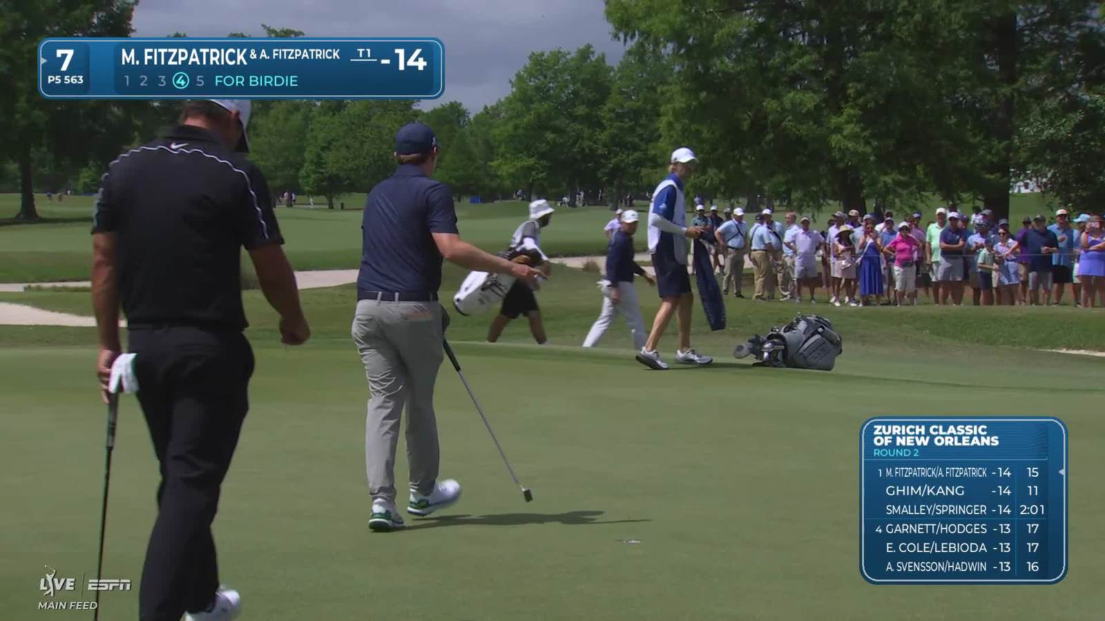 Alex Fitzpatrick/Matt Fitzpatrick makes birdie on No. 7 at Zurich Classic