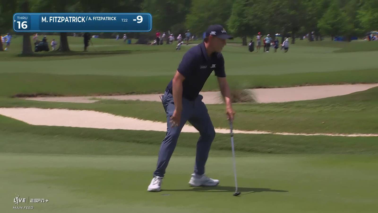 Matt Fitzpatrick walks in birdie putt for Team Fitzpatrick at Zurich Classic