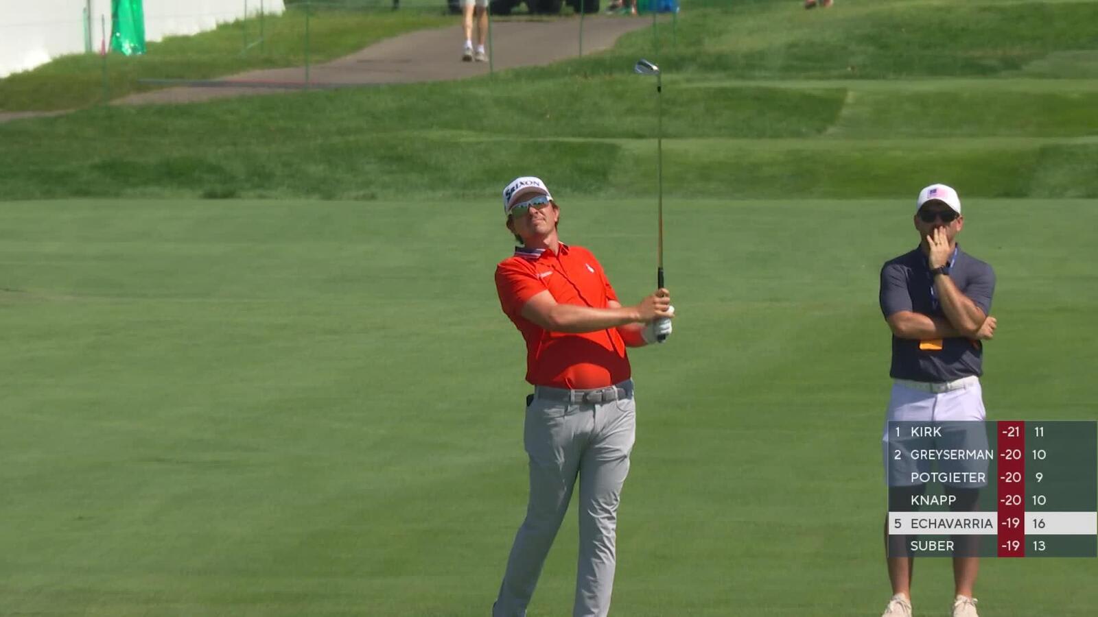 Nico Echavarria makes birdie on No. 17 at Rocket Classic