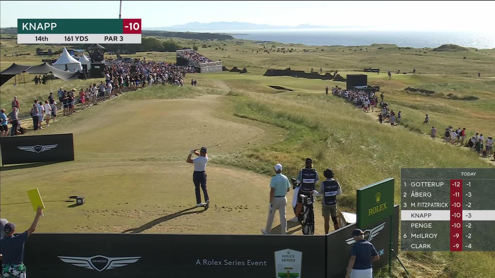 Jake Knapp makes birdie on No. 14 at Genesis Scottish Open