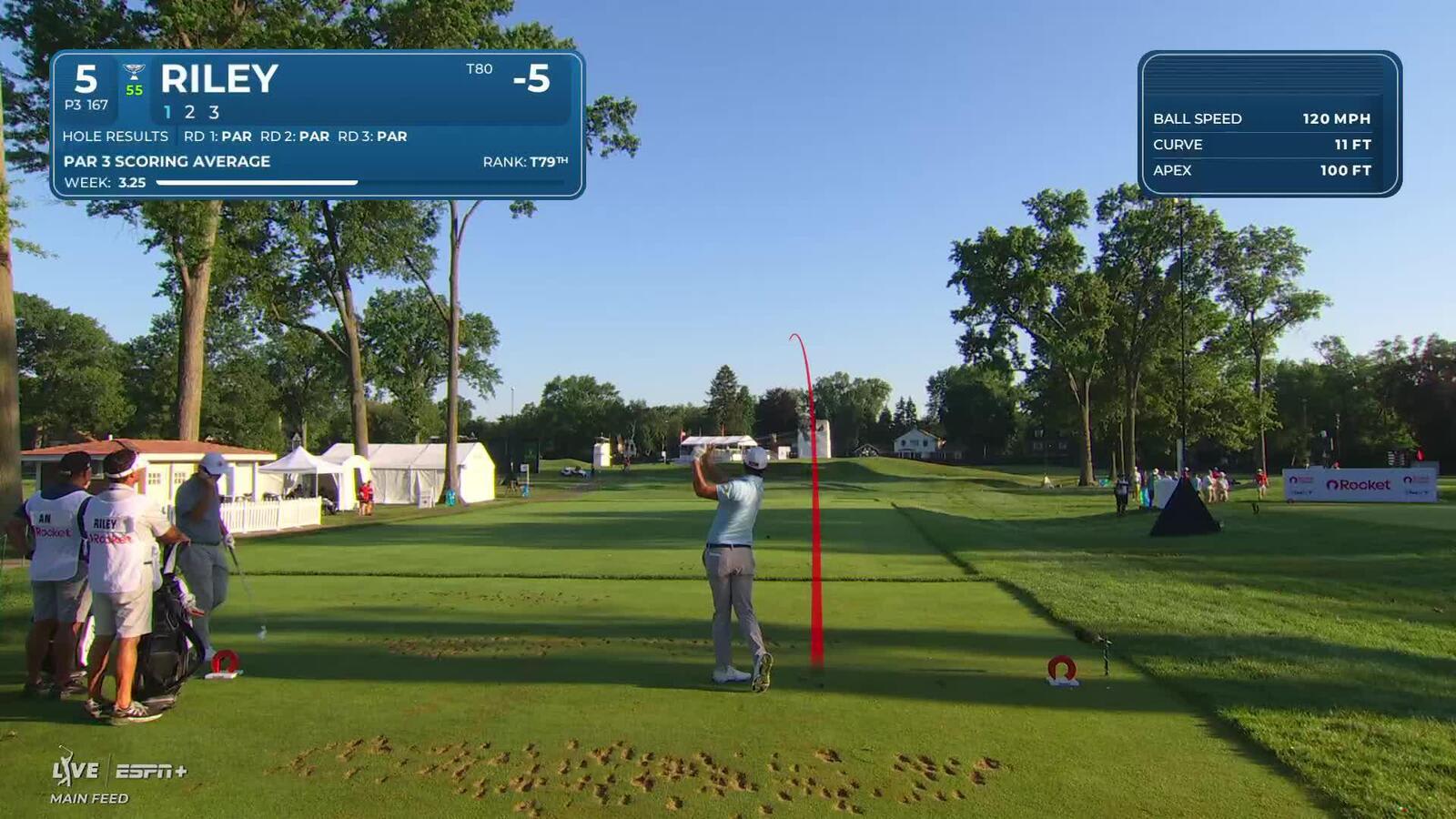 Davis Riley makes birdie on No. 5 at Rocket Classic