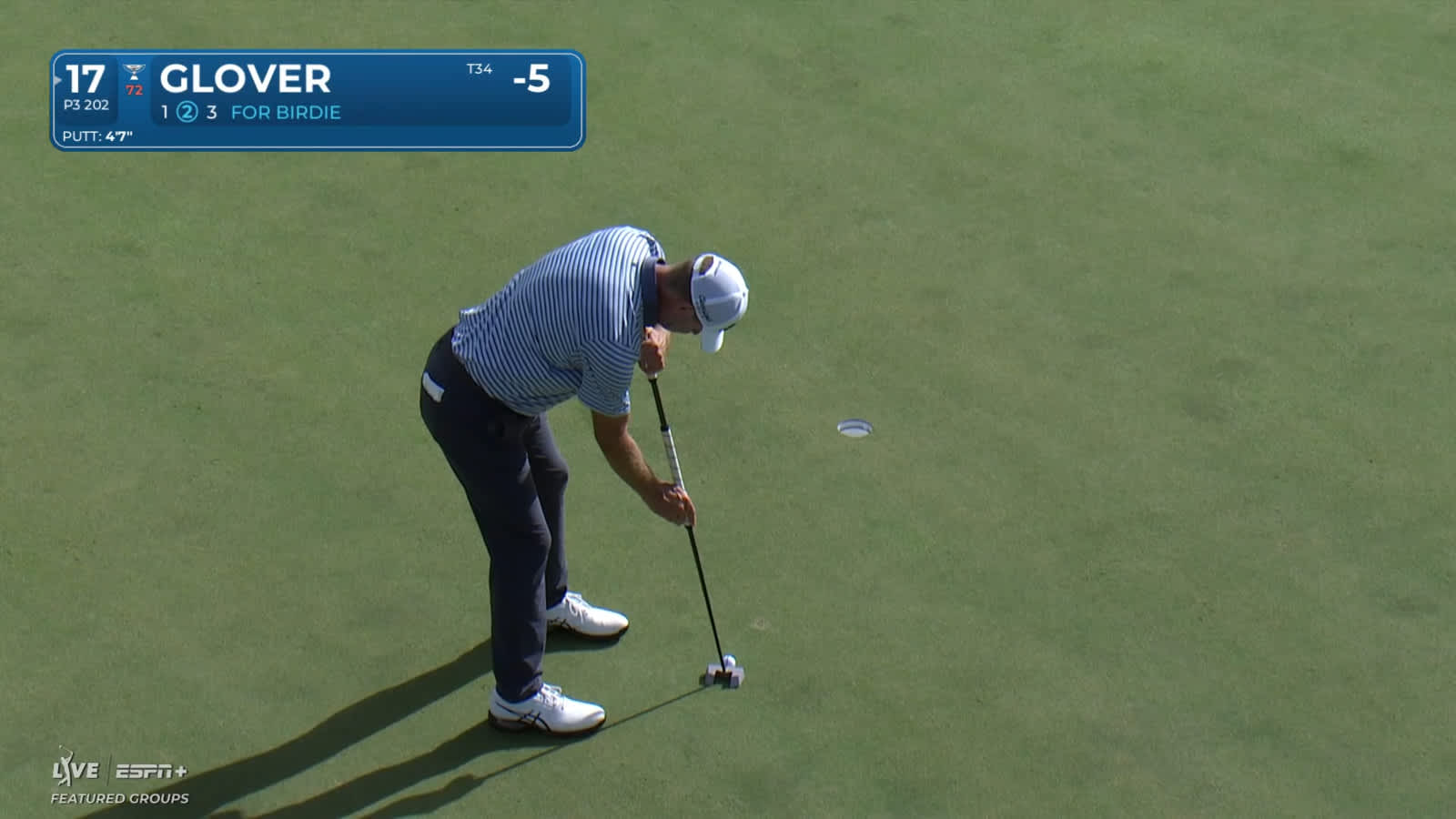 Lucas Glover sends tee shot 4 feet from the hole at Sony Open