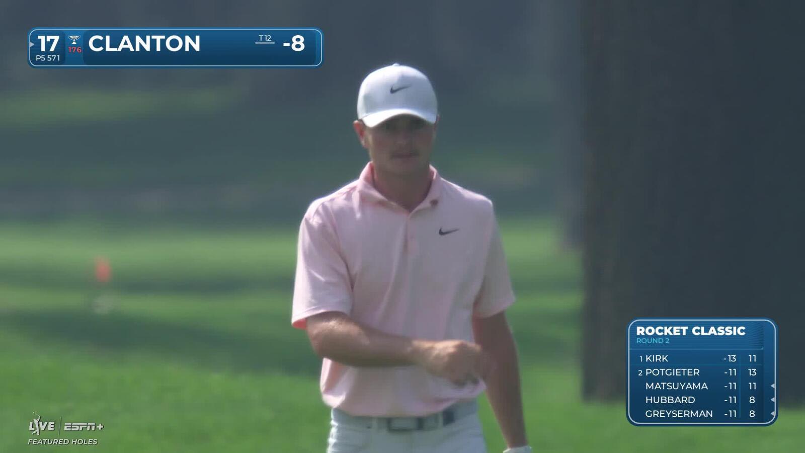 Luke Clanton makes birdie on No. 17 at Rocket Classic