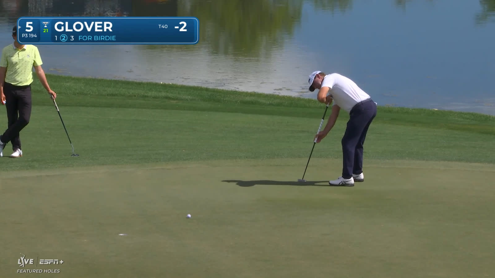 Lucas Glover holes 15-foot breaking birdie putt at Cognizant Classic