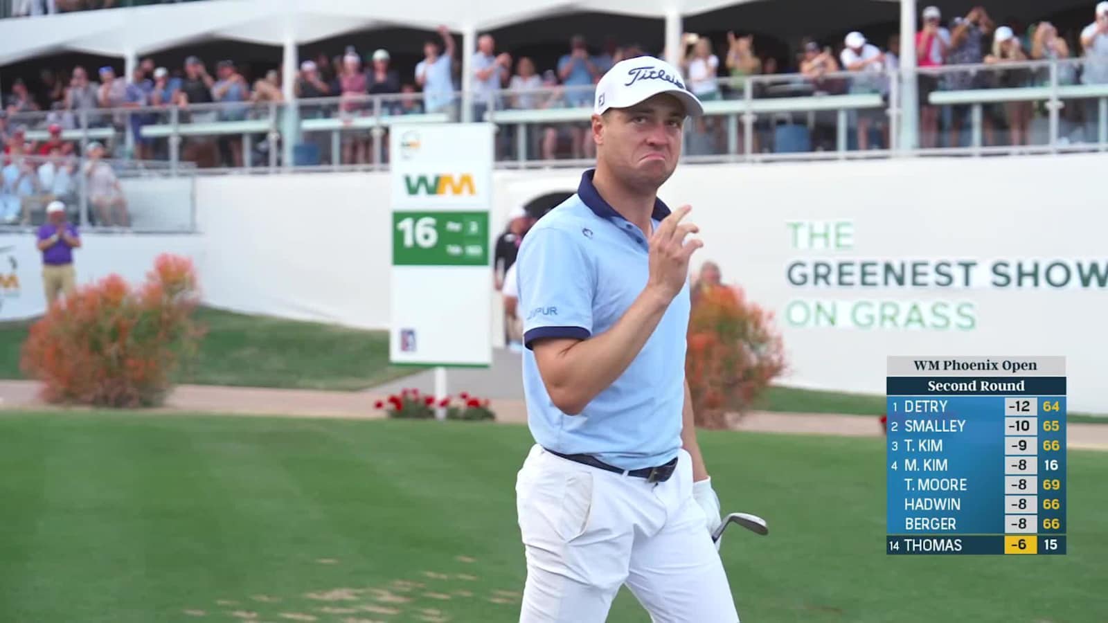 Justin Thomas electrifies No. 16 crowd with birdie at WM Phoenix Open