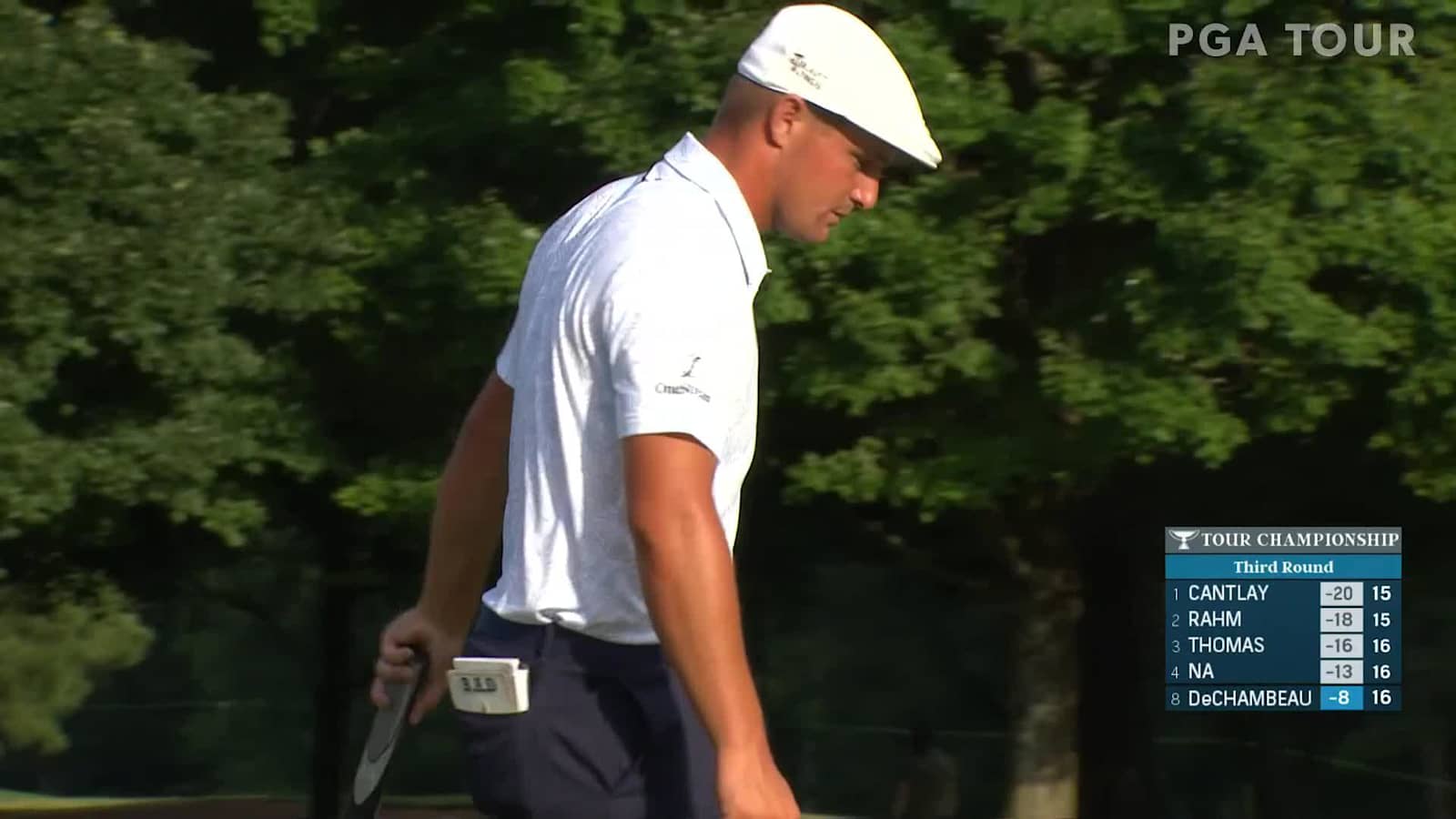 Bryson DeChambeau makes 8-foot putt for birdie at TOUR Championship