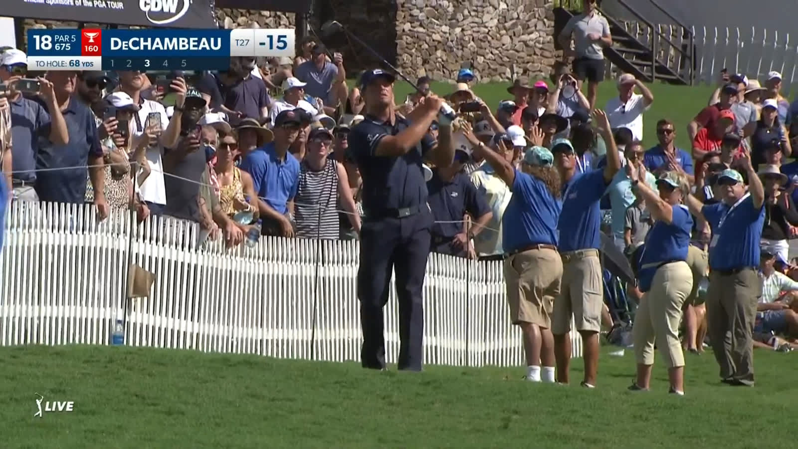 Bryson DeChambeau gets up-and-down for birdie at Sentry