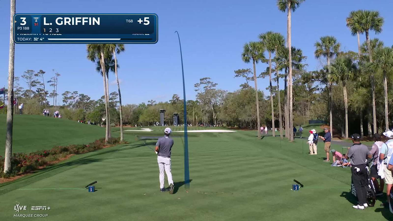 Lanto Griffin sinks a 24-foot birdie putt on No. 3 at THE PLAYERS