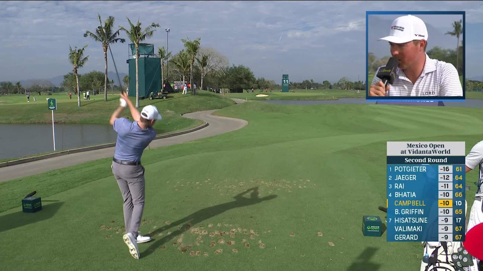 Brian Campbell sticks tee shot to set up birdie at Mexico Open