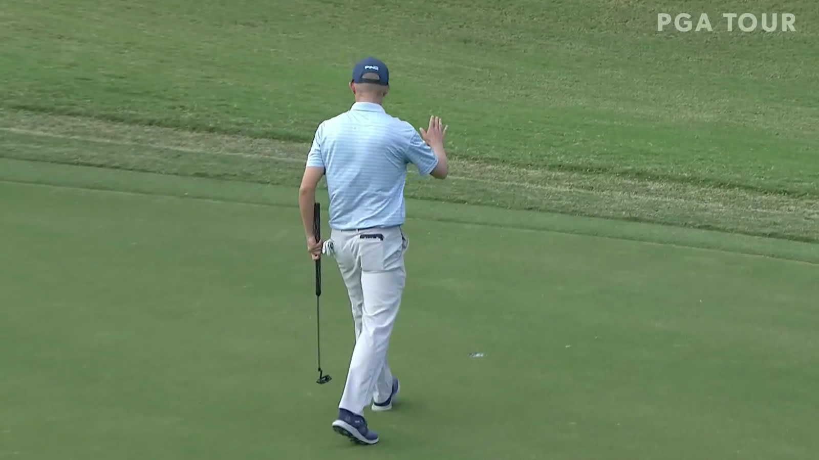 Jim Knous holes birdie putt at Bermuda