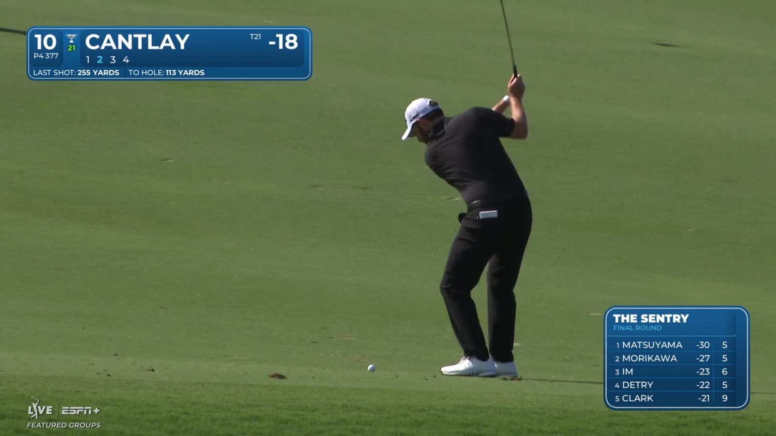 Patrick Cantlay goes flagstick hunting to yield birdie at The Sentry