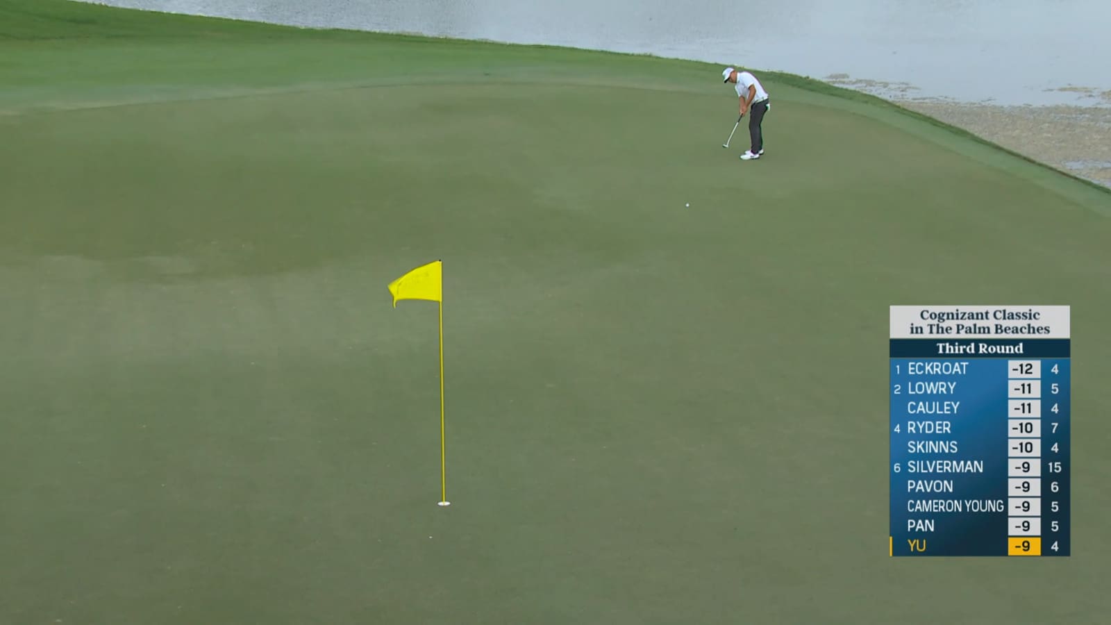 Kevin Yu rolls in 60-footer for birdie at Cognizant Classic