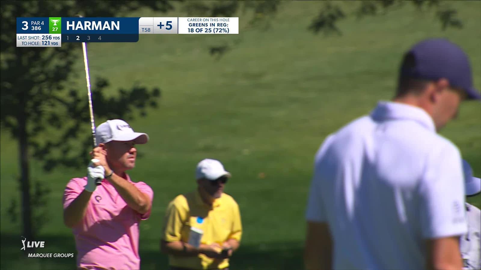 Brian Harman hits it tight to set up birdie at the Memorial