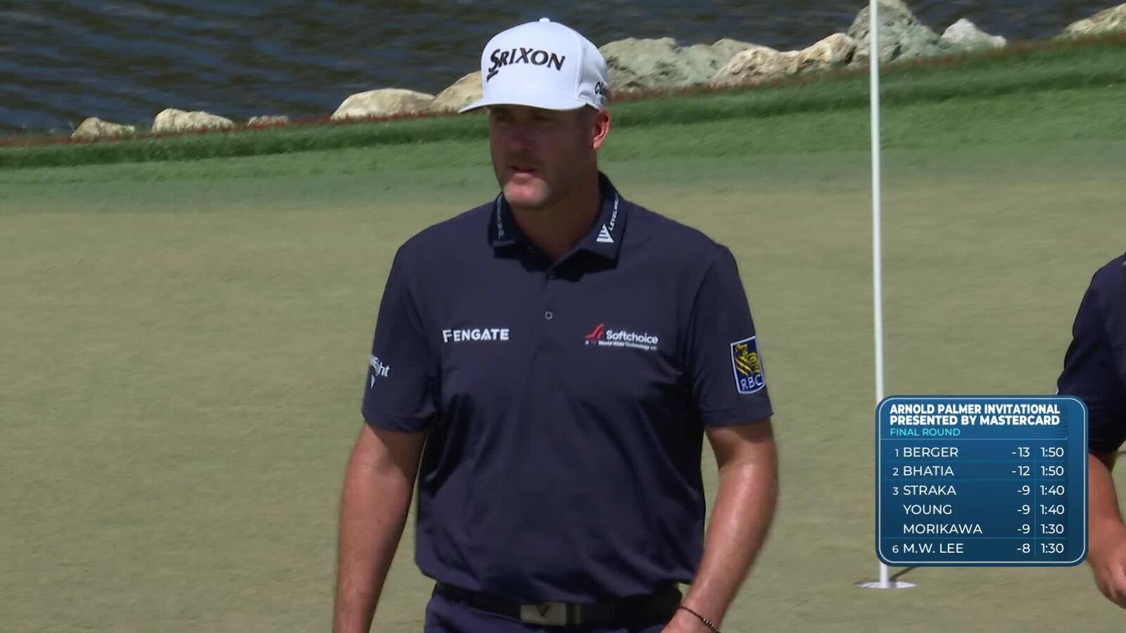 Taylor Pendrith sinks 14-foot birdie putt on No. 13 at Arnold Palmer