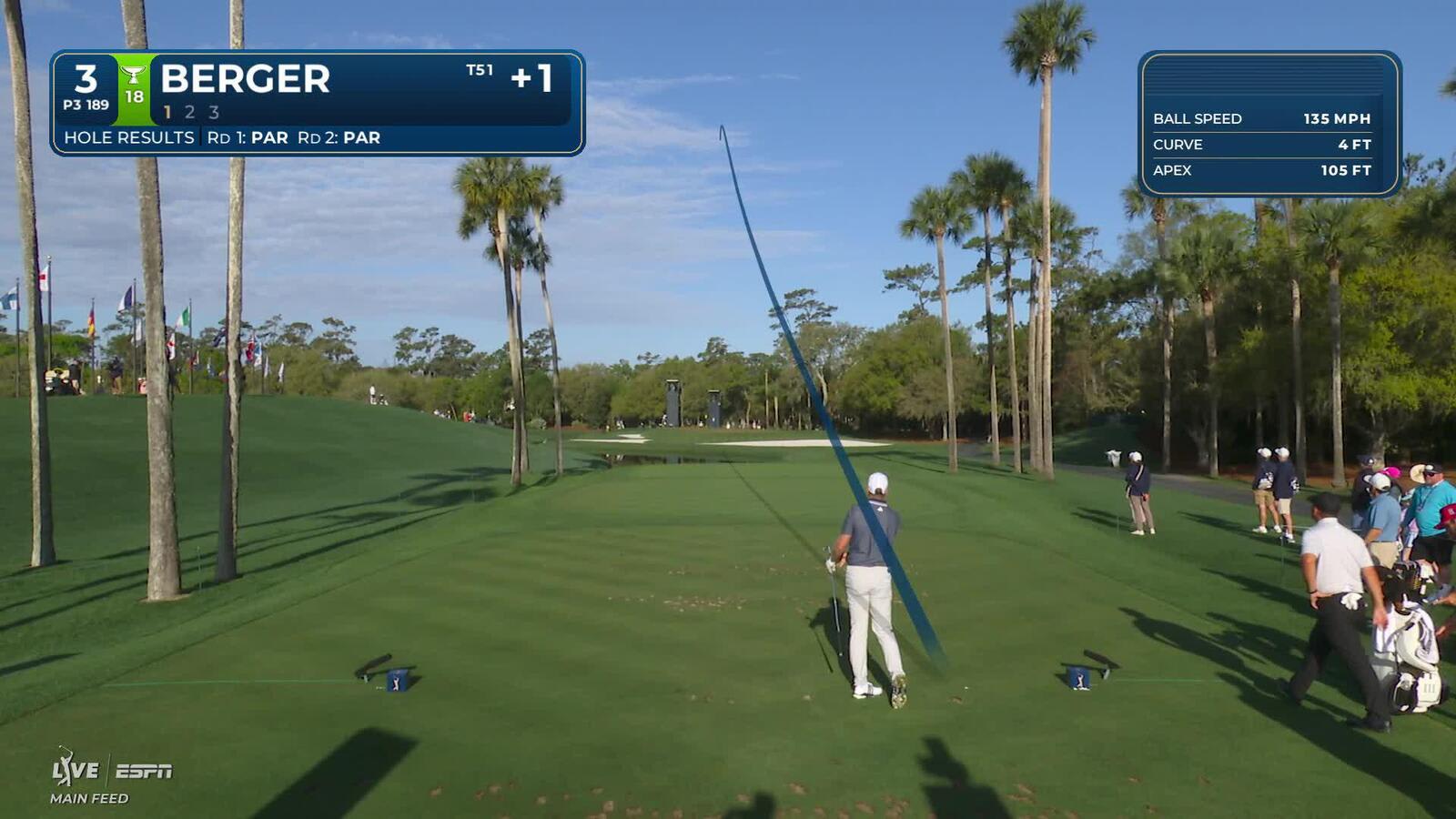 Daniel Berger hits 187-yard tee shot to 8 feet, sets up birdie on No. 3 at THE PLAYERS