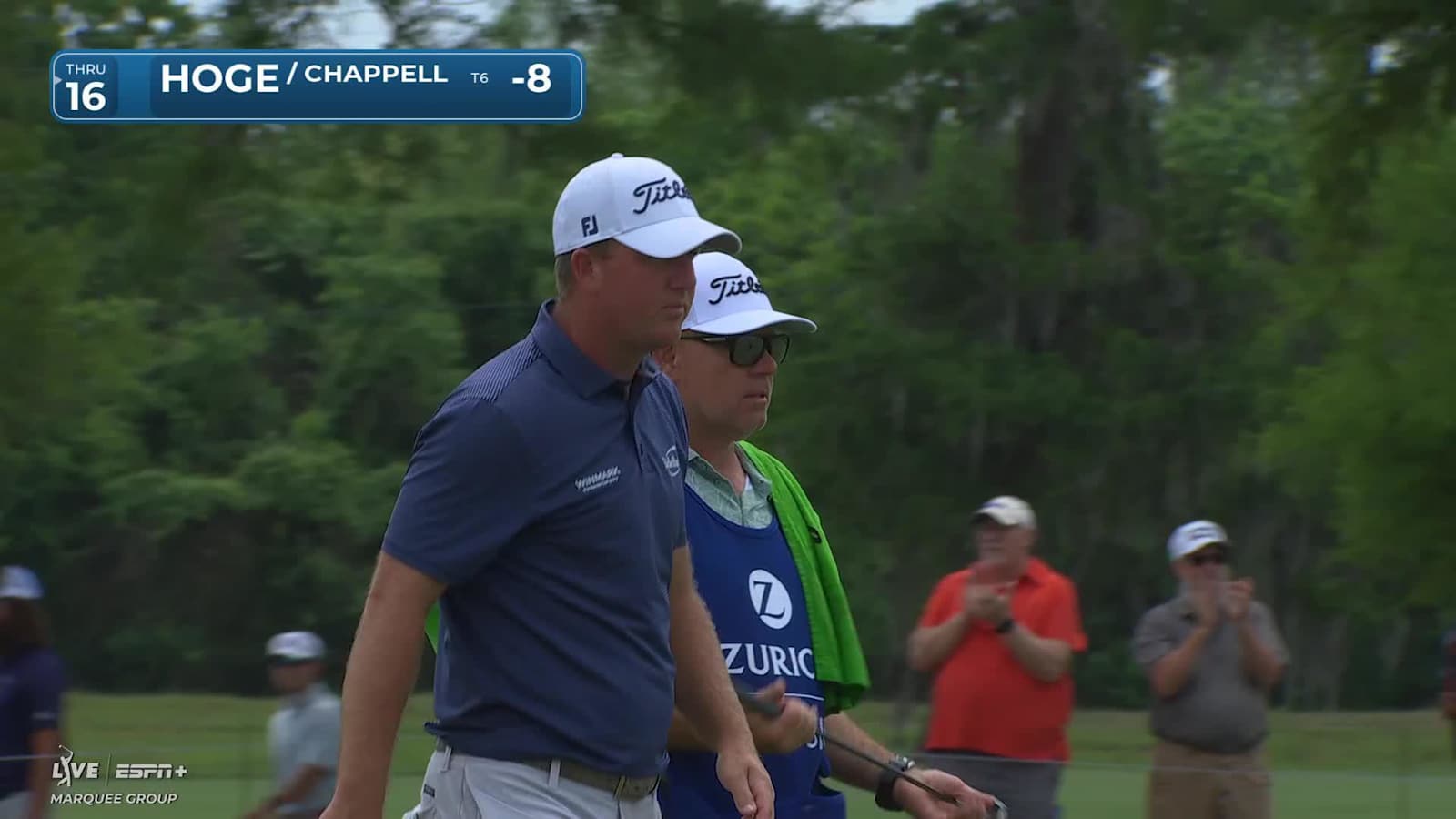 Tom Hoge makes birdie on No. 7 at Zurich Classic