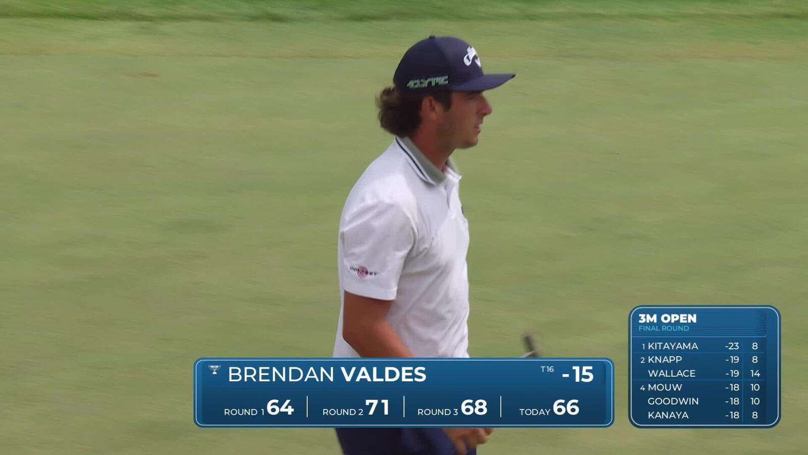 Brendan Valdes makes birdie on No. 18 at 3M Open