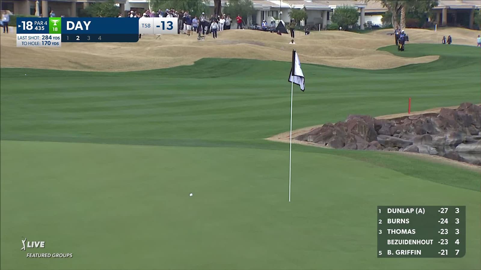 Jason Day makes birdie on No. 18 at The American Express