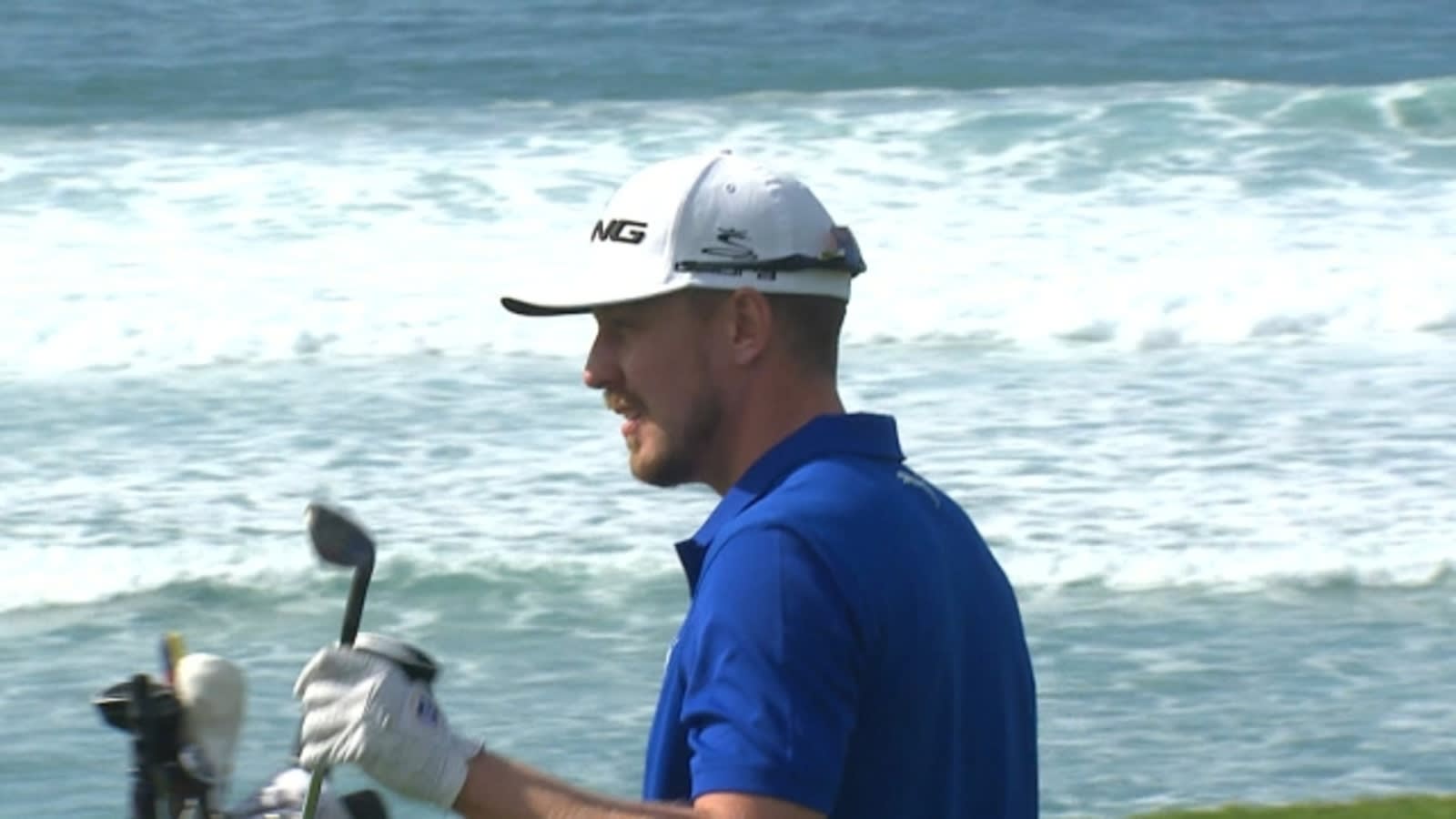 Jonas Blixt dials in approach on No. 10 at AT&T Pebble Beach