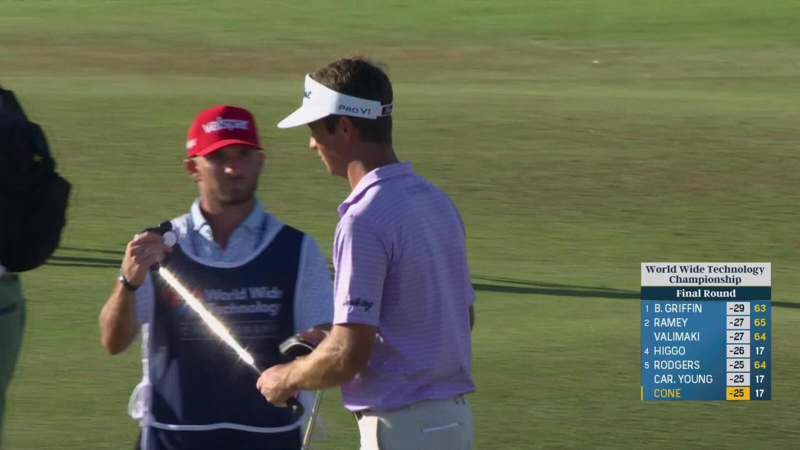 Trevor Cone makes birdie on No. 18 at World Wide Technology