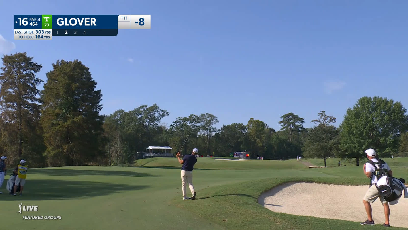 Lucas Glover's approach to 7 feet from rough sets up birdie at Sanderson Farms