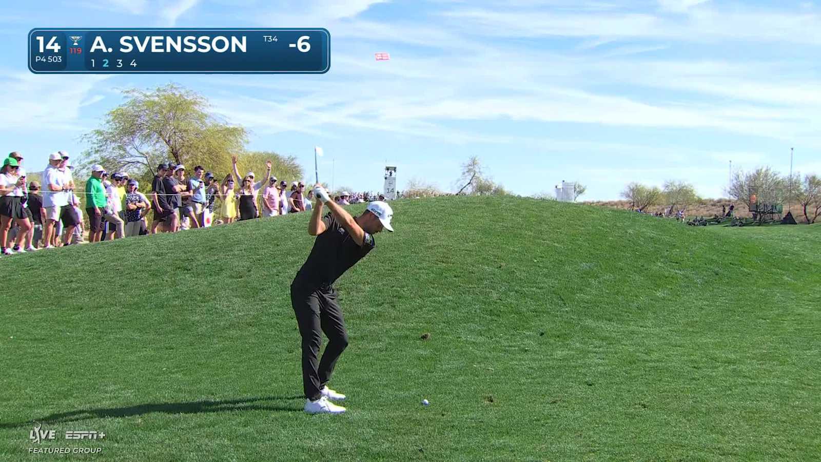 Adam Svensson birdies after blind second shot at WM Phoenix Open