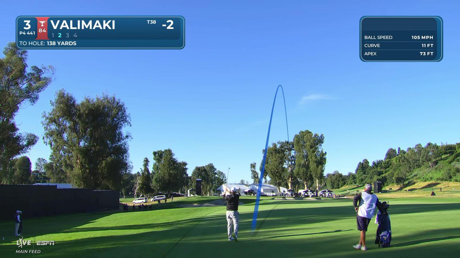 Sami Valimaki hits 136-yard approach to 7 feet, sets up birdie on No. 3 at The Genesis